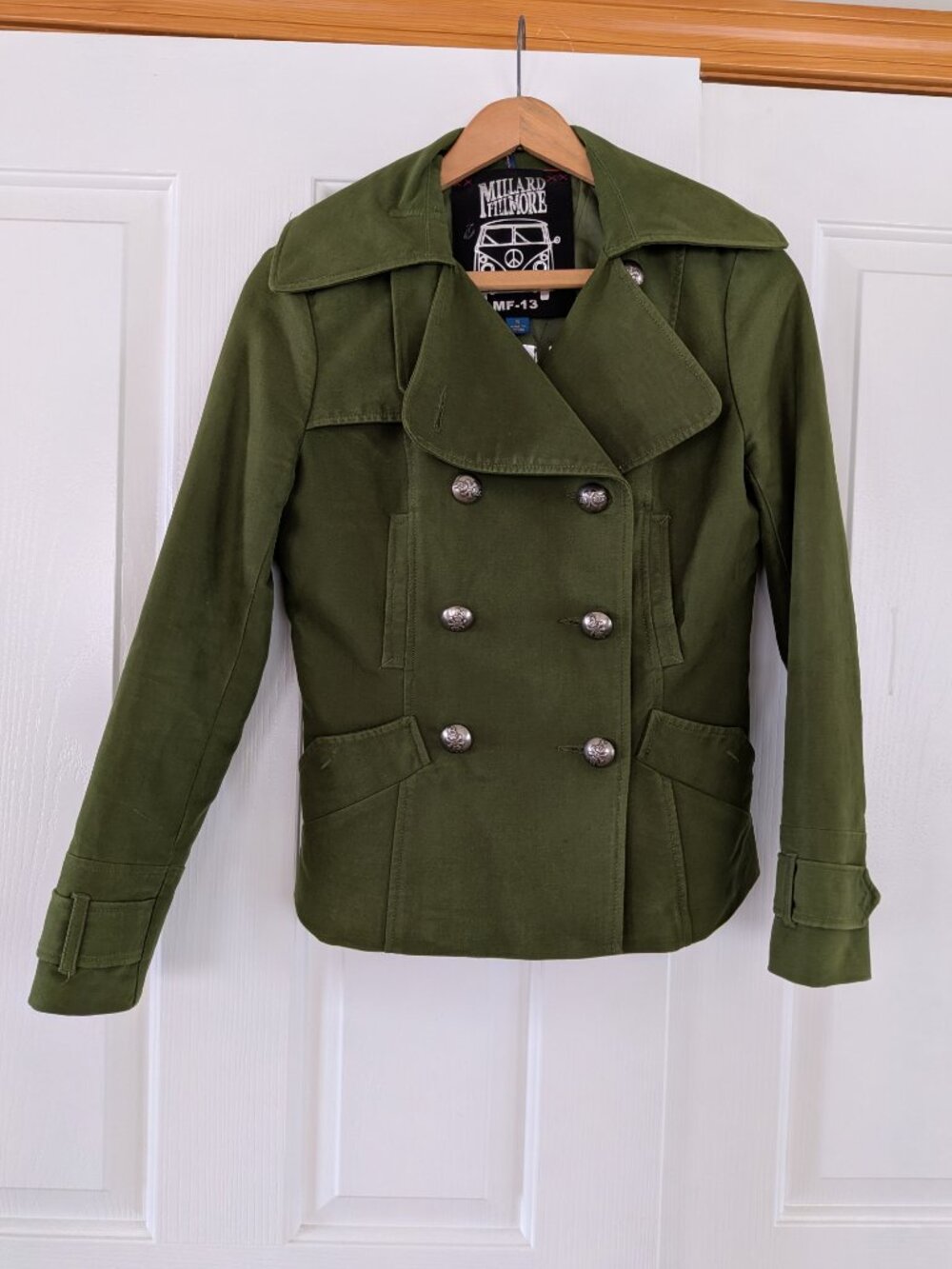 Anthropologie Millard Fillmore Green Water Resistant Peacoat - Size S - Picture 1 of 5